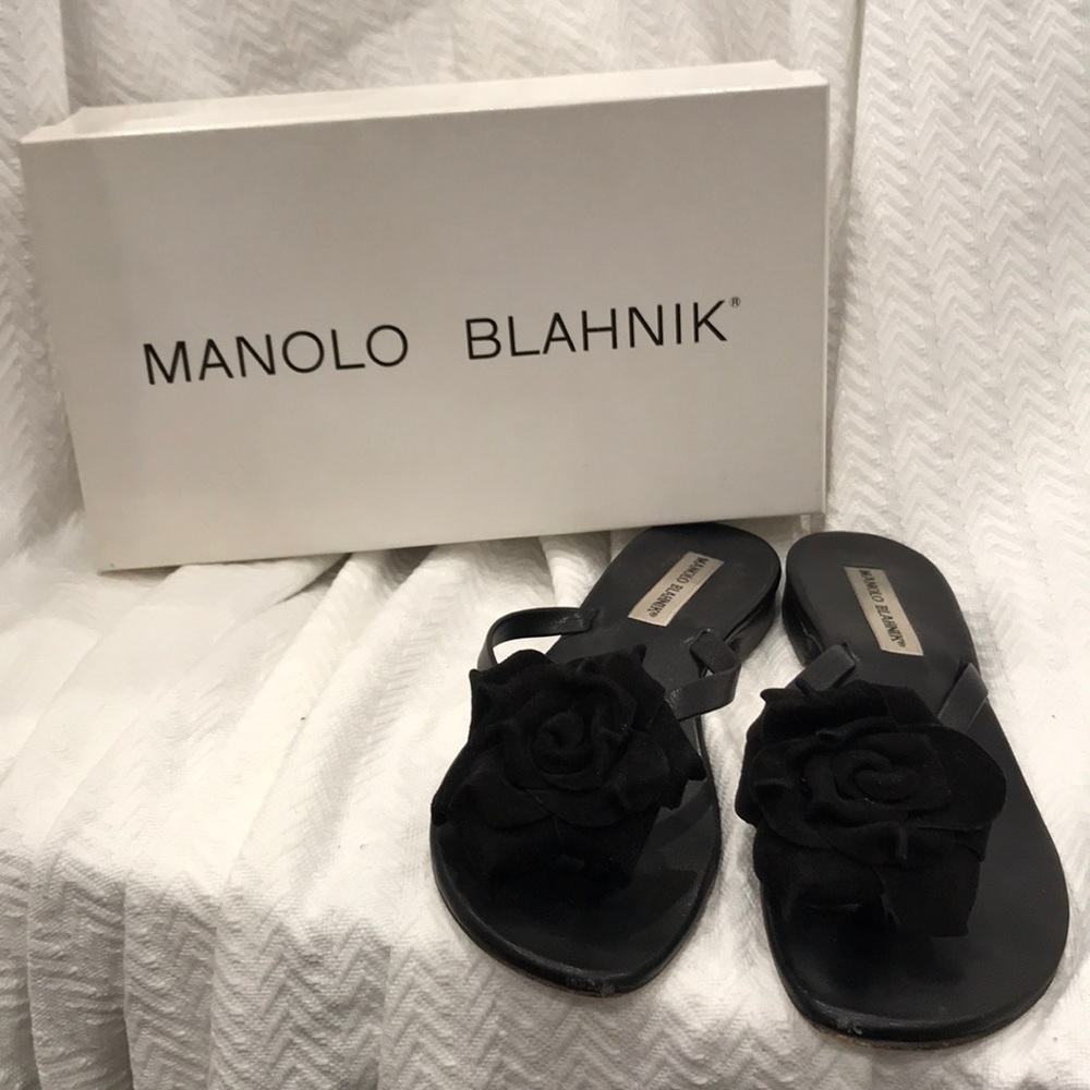 Manolo Blahnik Patricia Rose Back Sandals
